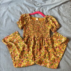 NWT Crewcuts Floral Smocked Jumpsuit - girls size 4